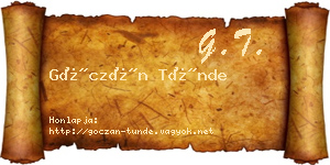 Góczán Tünde névjegykártya