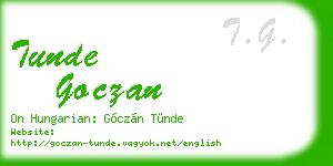 tunde goczan business card