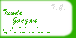 tunde goczan business card